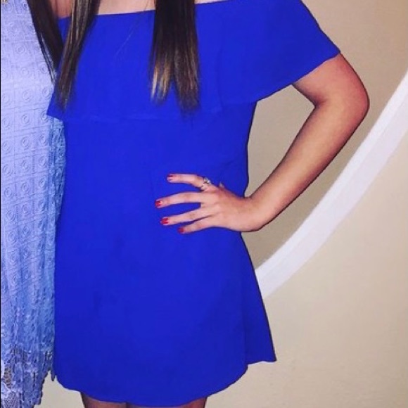 Macy's Dresses & Skirts - Royal blue off the shoulder dress